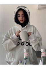 Fall Playful Hello Oversized Hoodie