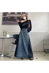 Plus Size A Line Denim Skirt