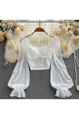 Chemisier court à pois et plis