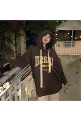 Fall Preppy Hoodies with Front Pockets