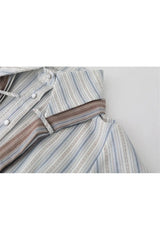 Chemise courte rayée preppy