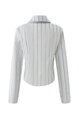 Chemise courte rayée preppy