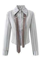 Chemise courte rayée preppy