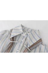 Chemise courte rayée preppy