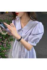 Preppy Süßes Mini Sommerkleid