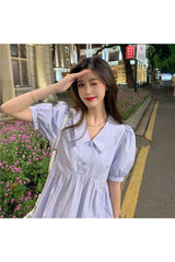 Preppy Süßes Mini Sommerkleid