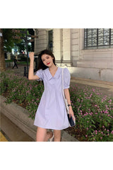 Preppy Süßes Mini Sommerkleid