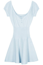 Kleid mit Puffärmeln und quadratischem Kragen