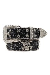 Punk Crystal Studded Western Cowboy Belt