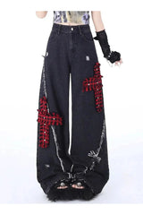 Jean large à trous punk d'automne