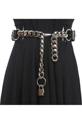 Punk Pu Leather Metal Chain Belt