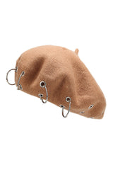 Béret Punk Rock avec anneau en fer