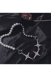 Punk Star Silberfarbene Halskette