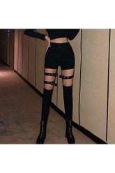 Punk Stretch Buckle Pants