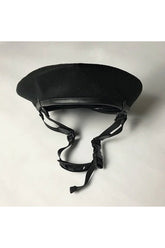 Punk Style Black Beret Adjustable Buckle