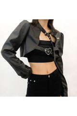 Veste courte style punk d'automne