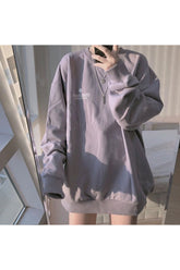 Lila Pastell Ästhetisches Lockeres Sweatshirt