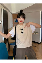 Fall Rabbit Patch Sweater Vest