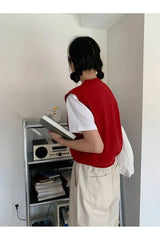 Fall Rabbit Patch Sweater Vest