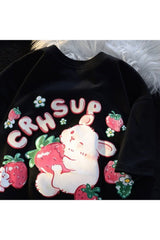 Rabbit Strawberry Print T-shirt