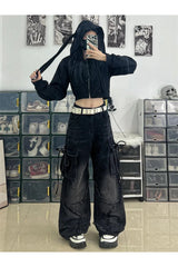 Fall Raw Edge Cargo Jeans