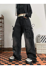 Fall Raw Edge Cargo Jeans