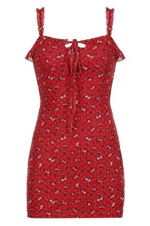 Red Floral Mini Sundress