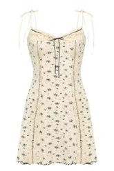 Retro Bow Floral Dress Set