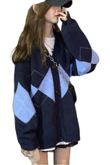 Fall Retro Collage Cardigan