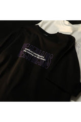 Retro Couple Letter Print T-shirt