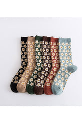 Retro Cozy Flower Socks