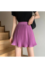 Retro High-Waist Pleated Skirt