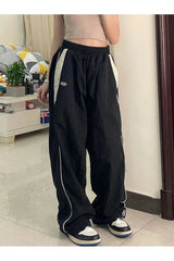 Retro Solid Drawstring Trousers