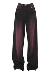 Fall Retro Wide Leg Purple Jeans
