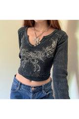 Rhinestone Flower T-shirt