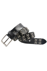 Ceinture homme en cuir véritable style cowboy à rivets
