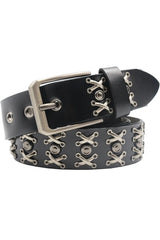 Ceinture homme en cuir véritable style cowboy à rivets
