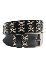 Ceinture homme en cuir véritable style cowboy à rivets