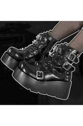 Rivet Platform Punk Boots