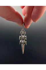 Boucles d'oreilles créoles à pendentif rivets