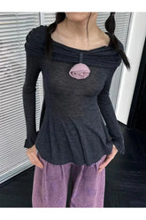 Romantisches Langarm-Top mit Rüschen