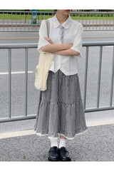 Ruffled Floral Lolita Long Skirt