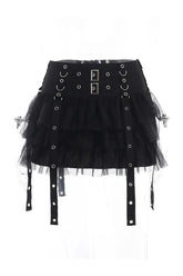 Ruffled Gothic Mini Skirt