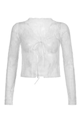 Fall See-Through Lace Floral Cardigan