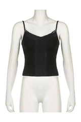 Sexy Tanktop mit Spitzenbesatz