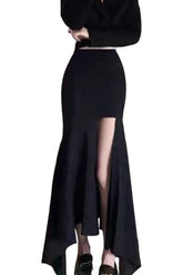 Sexy Spring Solid Irregular Skirt