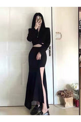 Sexy Spring Solid Irregular Skirt