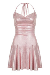 Shinny Collar A-Line Dress