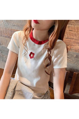 Einfaches süßes Blumen-T-Shirt