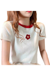 Einfaches süßes Blumen-T-Shirt